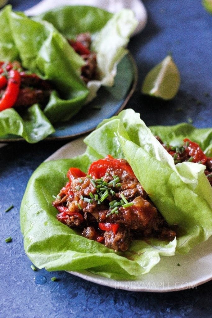 Whole30 Instant Pot Beef Lettuce Wraps