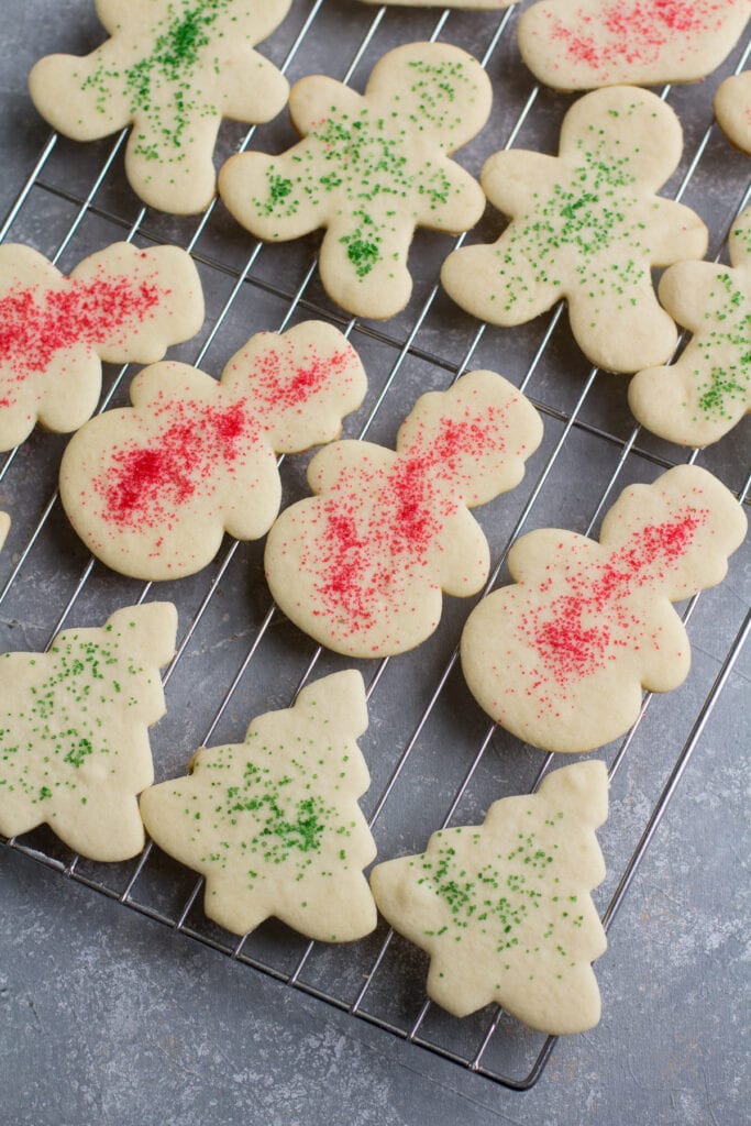 Easy Sugar Cookies on a wire cooling rack