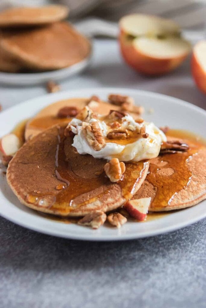 Healthy Apple Recipes - apple cinnamon pancakes