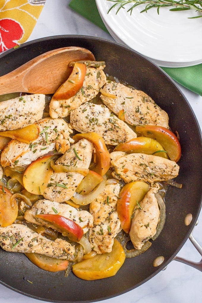 Healthy Apple Recipes - chicken with sauteed apples
