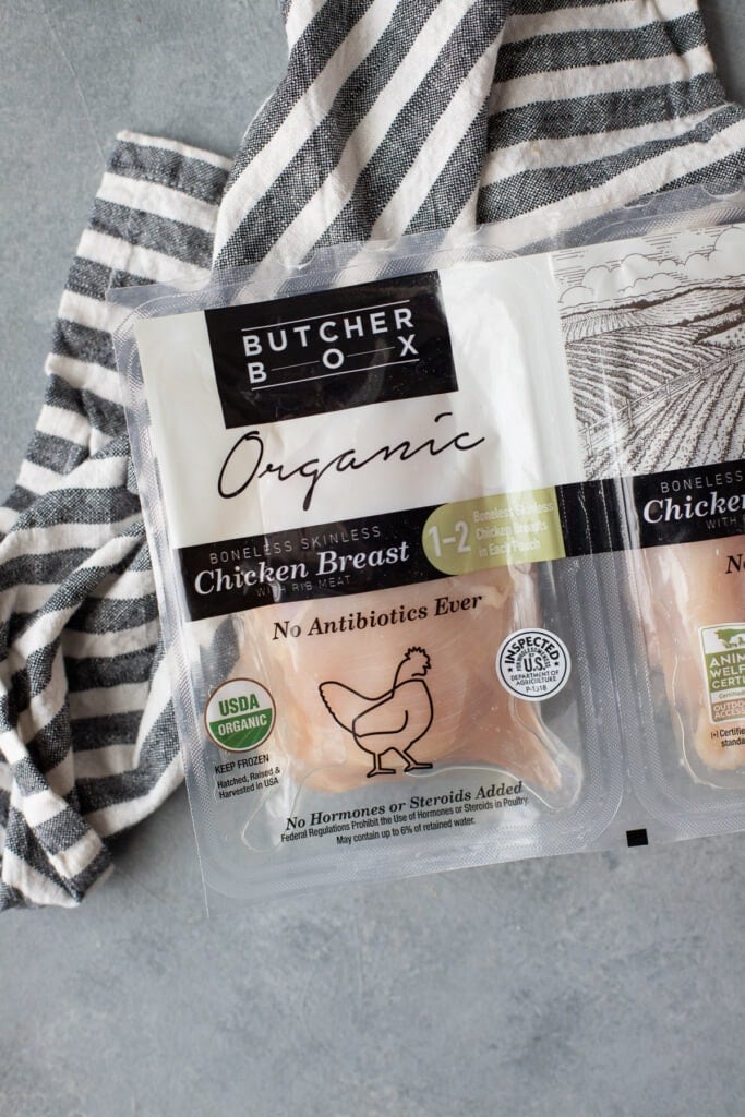 A close up of ButcherBox chicken breasts