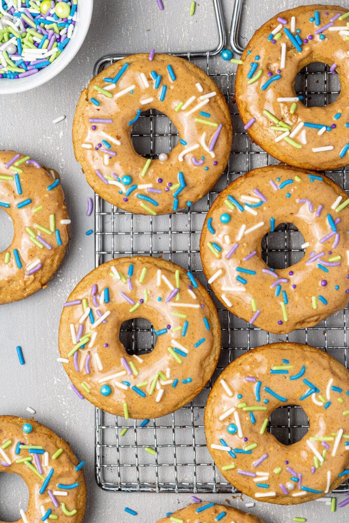 Healthy Protein Donuts  Recipe on a wire baking rack