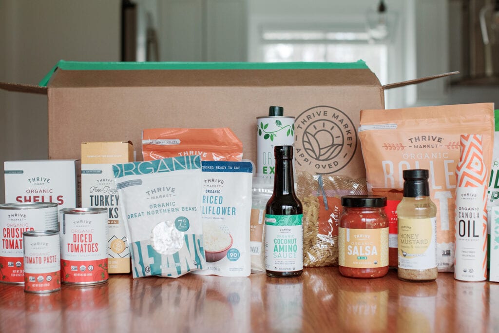 thrive Market products on a table