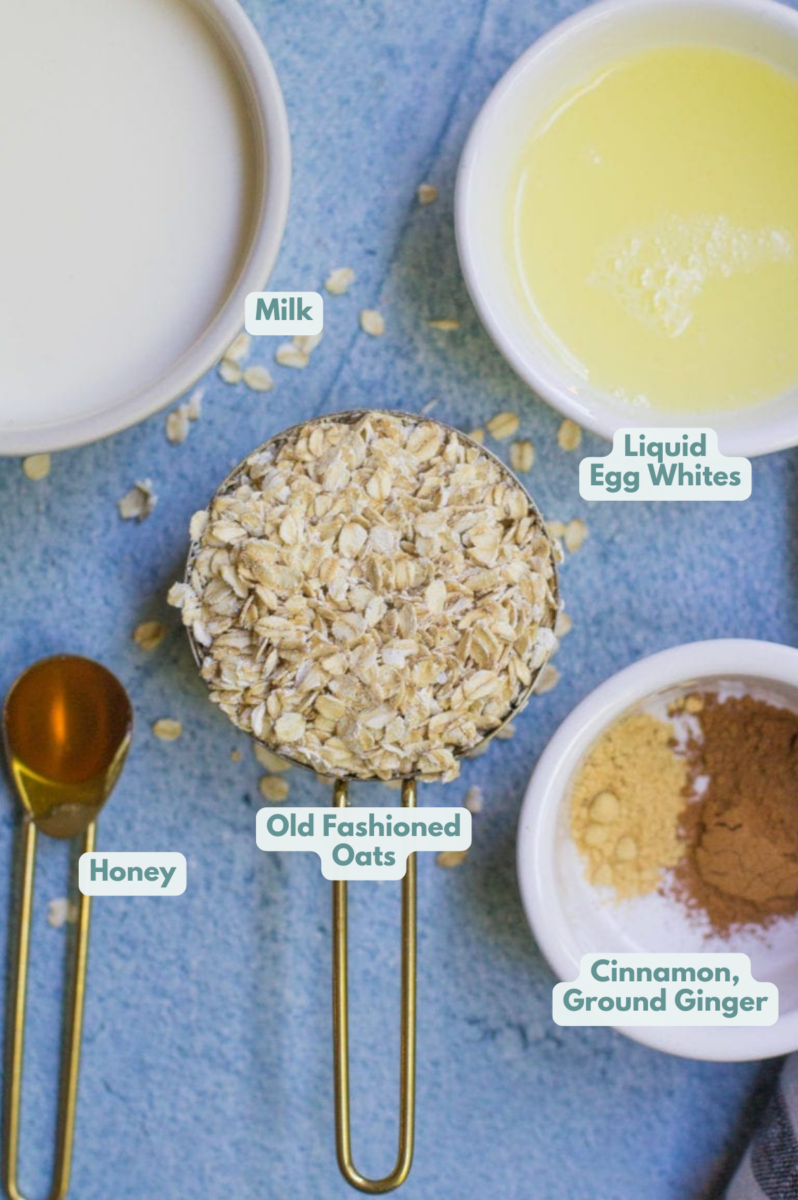 Ingredients for how to make egg white oatmeal