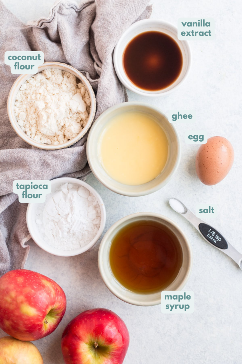 Ingredients for Paleo Apple Crumble Bar Crust