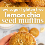 Lemon Chia Seed Muffins (low sugar, gluten free) Pin
